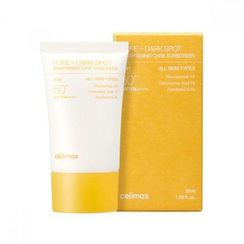 Крем освітлюючий сонцезахисний для звуження пор SPF50+ Celimax Pore+Dark Spot Brightening Care Sunscreen 8809971484510 фото
