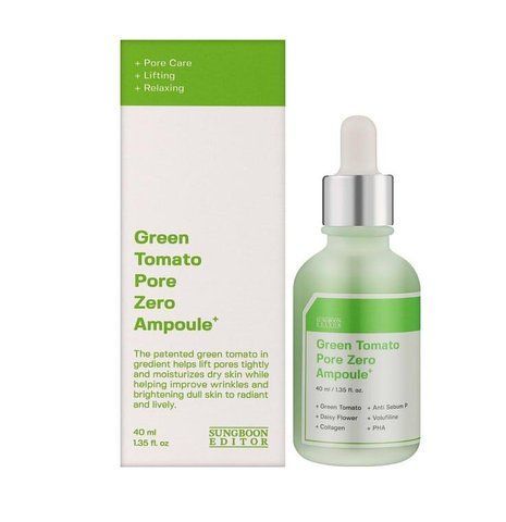 Сироватка зі спікулами для звуження пор Sungboon Editor Green Tomato Pore Boosting Deep Shot Ampoule 30 мл 8800253020297 фото