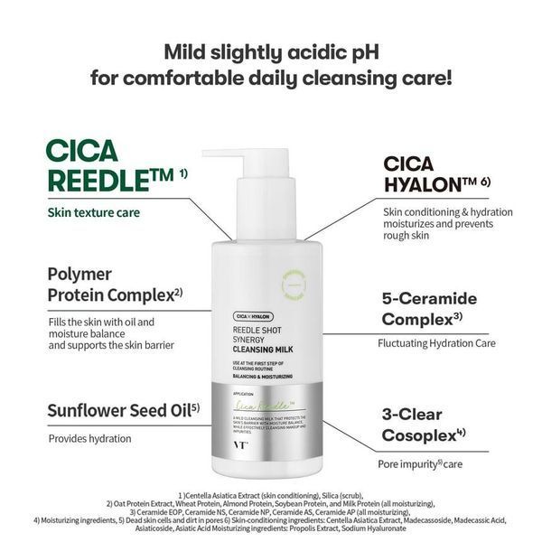 Молочко очищаюче VT Cosmetics Reedle Shot Synergy Cleansing Milk 200ml 8803463004781 фото