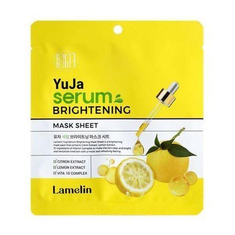 Маска для обличчя Lamelin Yuja serum brightening mask sheet 30ml 8809733218698 фото