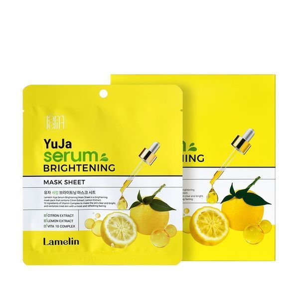 Маска для обличчя Lamelin Yuja serum brightening mask sheet 30ml 8809733218698 фото