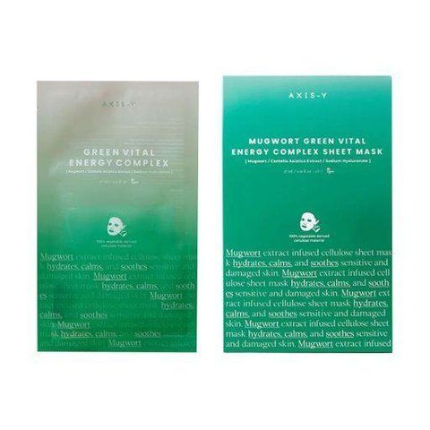 Маска відновлювальна тканинна з екстрактом полину AXIS-Y Mugwort Green Vital Energy Complex Sheet Ma 1 шт 8809634610157 фото