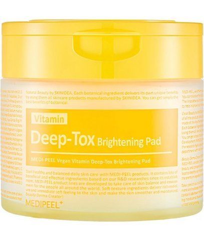 Пади освітлюючі вітамінні для обличчя Medipeel VEGAN VITAMIN DEEP-TOX BRIGHTENING PAD 70шт. 8809941821147 фото